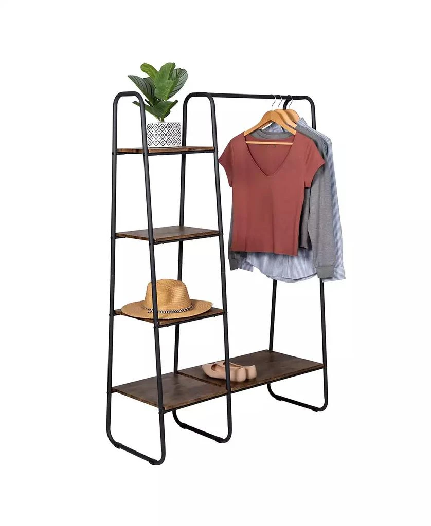 商品Honey Can Do|Freestanding Metal Clothing Rack with Wood Shelves,价格¥1271,第2张图片详细描述