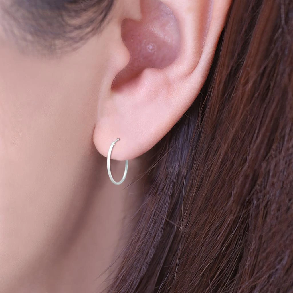 商品SSELECTS|14K White Gold 21Mm Hoop Earrings 1.5Mm Gauges,价格¥676,第3张图片详细描述