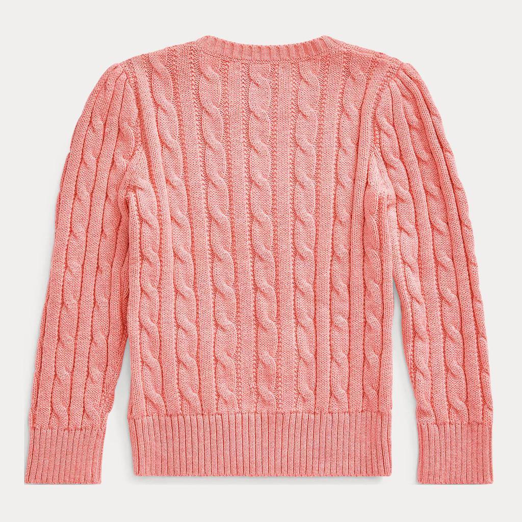 商品Ralph Lauren|Ralph Lauren Girls' Cable Knit Sweatshirt - Desert Rose,价格¥514,第4张图片详细描述