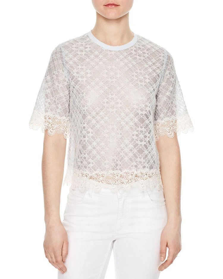 商品Sandro|Hana Lace Top,价格¥1216,第1张图片