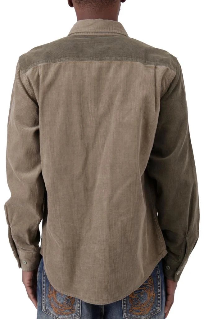 商品Brixton|Bowery Corduroy L/S Flannel - Military Olive/Mermaid,价格¥231,第3张图片详细描述