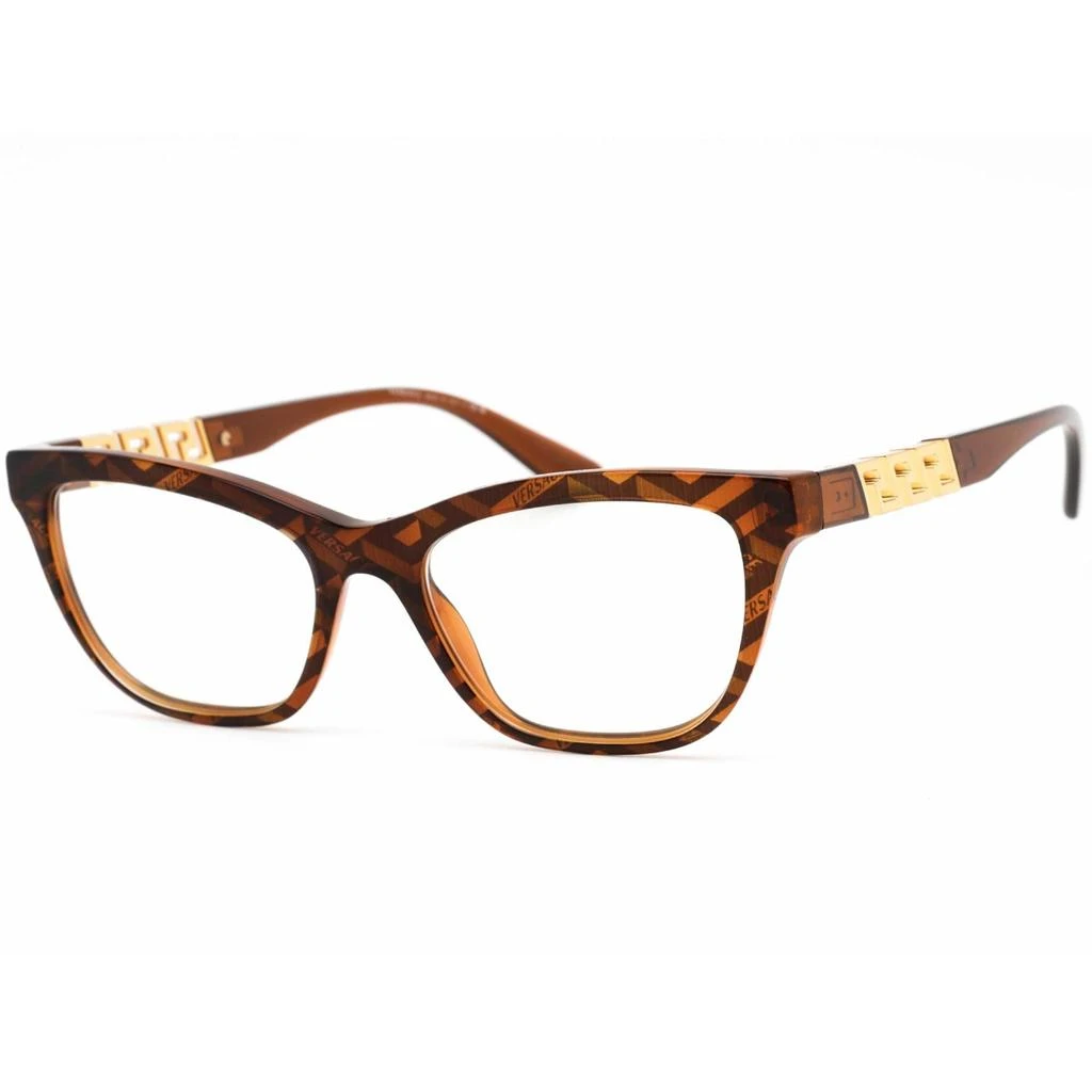 商品Versace|Versace Women's Eyeglasses - Havana Print Monogram Cat-Eye Frame | 0VE3318 5354,价格¥852,第1张图片