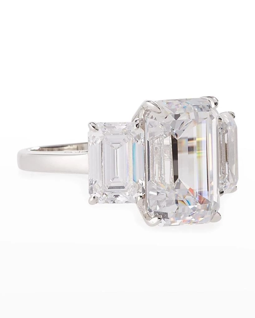 商品Fantasia by DeSerio|14K White Gold Three Stone Clear Ring,价格¥15467,第1张图片