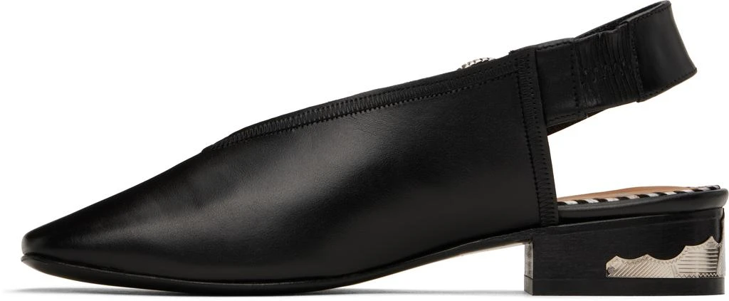 商品Toga Pulla|SSENSE Exclusive Black Leather Flats,价格¥2243,第3张图片详细描述