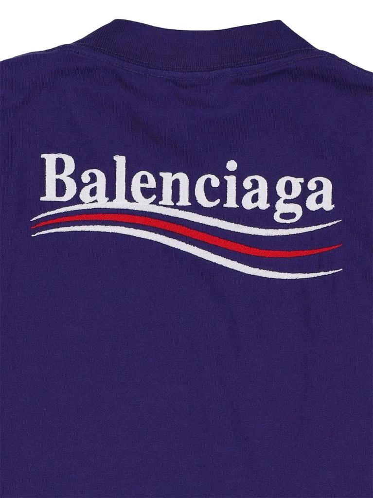 商品Balenciaga|Political Embroidered Cotton T-shirt,价格¥1878,第1张图片