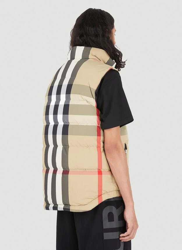 商品Burberry|Reversible Archive Check Sleeveless Down Jacket in Beige,价格¥12507,第4张图片详细描述