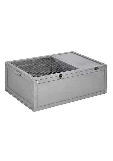 商品belk|37%E2%80%9D Wooden Tortoise House Turtle Terrarium  Small Reptile Enclosure With Two Room Design Grey,价格¥776,第1张图片