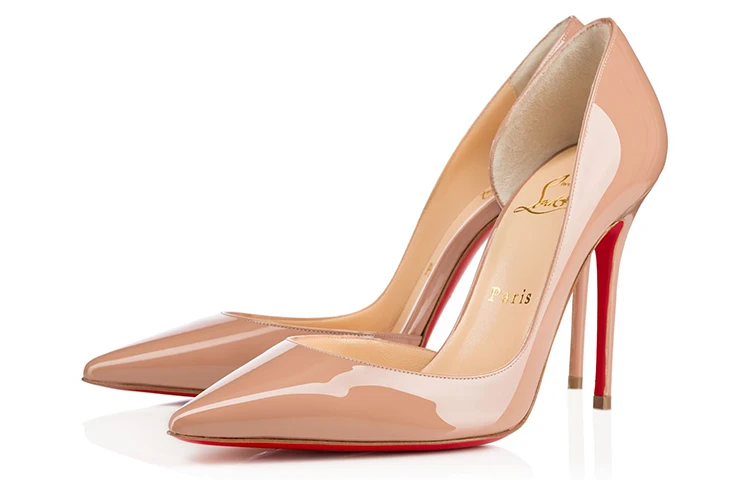 商品[国内直发] Christian Louboutin|CL路铂廷 Iriza 套脚尖头 细跟 高跟鞋10cm 女款 裸色,价格¥8239,第4张图片详细描述