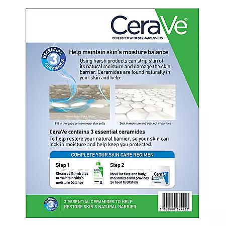 CeraVe Hydrating Facial Cleanser, Normal to Dry Skin (12 fl.  oz., 2 pk.)商品第3张图片规格展示