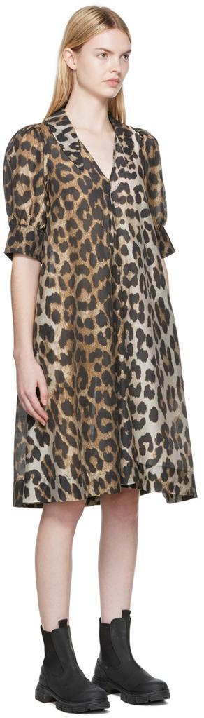 商品Ganni|棕色印花连衣裙,价格¥1740,第4张图片详细描述
