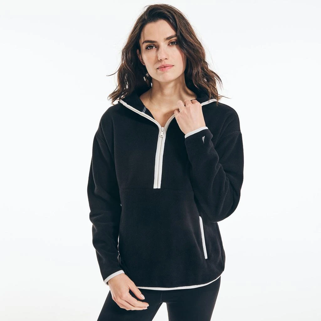 商品Nautica|Nautica Womens Half-Zip Nautex Fleece Hoodie,价格¥159,第1张图片