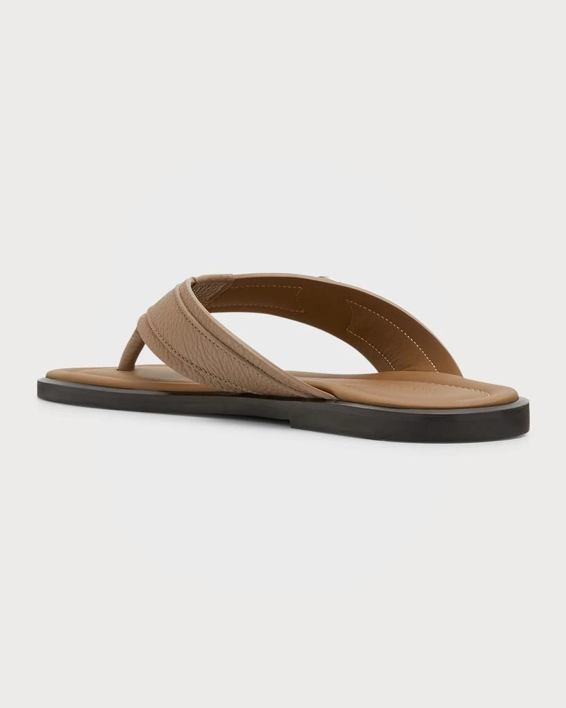 商品Giorgio Armani|Men's Leather Logo Flip Flop Sandals,价格¥4554,第4张图片详细描述