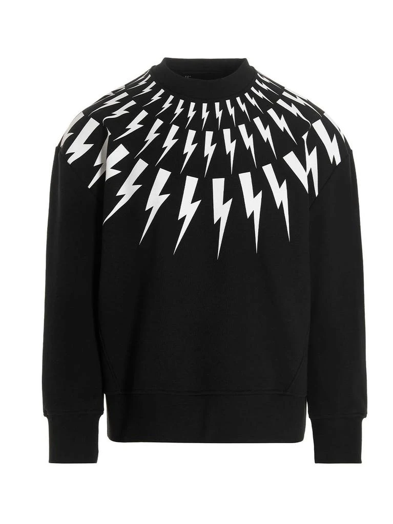 商品Neil Barrett|Neil Barrett Thunderbolt Print Crewneck Sweatshirt,价格¥2188,第1张图片