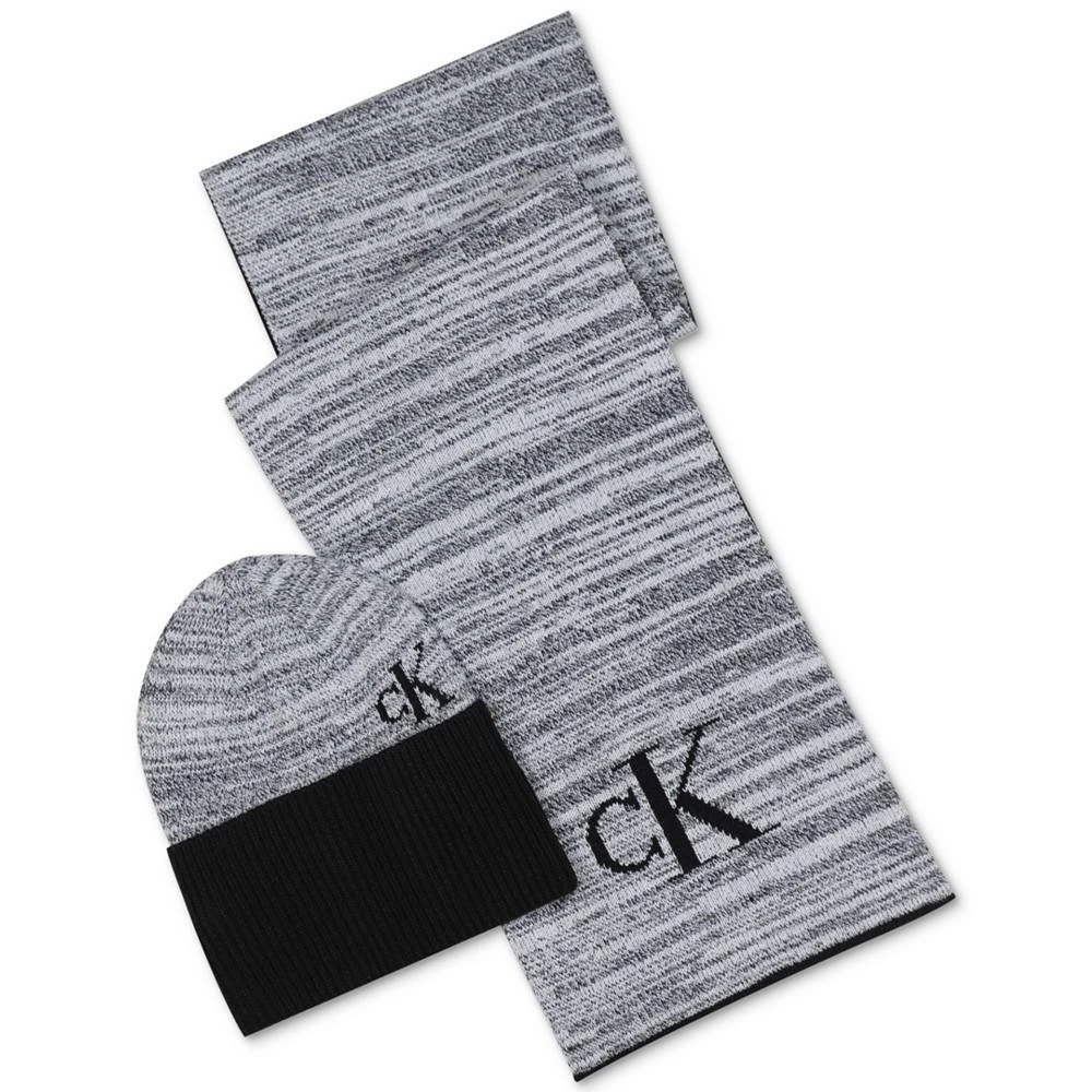 商品Calvin Klein|Men's Marled Scarf & Beanie Hat Gift Set,价格¥366,第1张图片