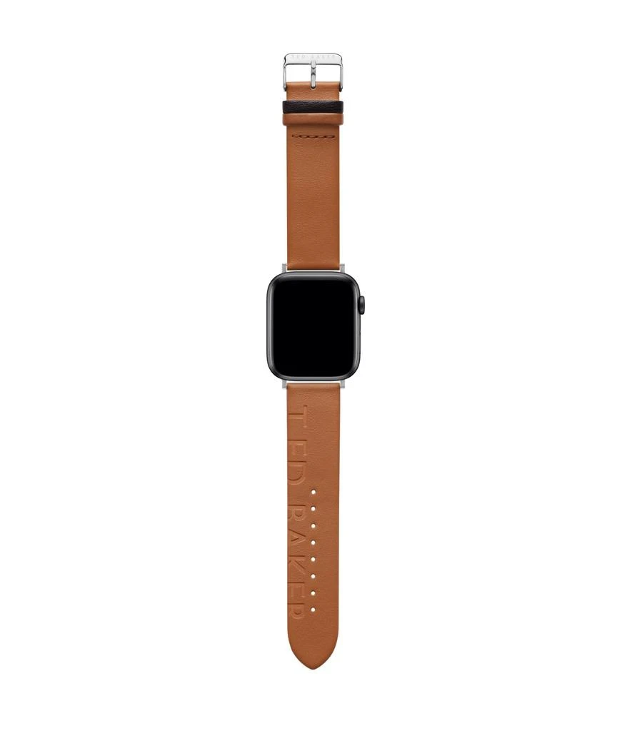 商品Ted Baker London|"Ted" Engraved Leather Black Keeper smartwatch band compatible with Apple watch strap 42mm, 44mm,价格¥287,第2张图片详细描述