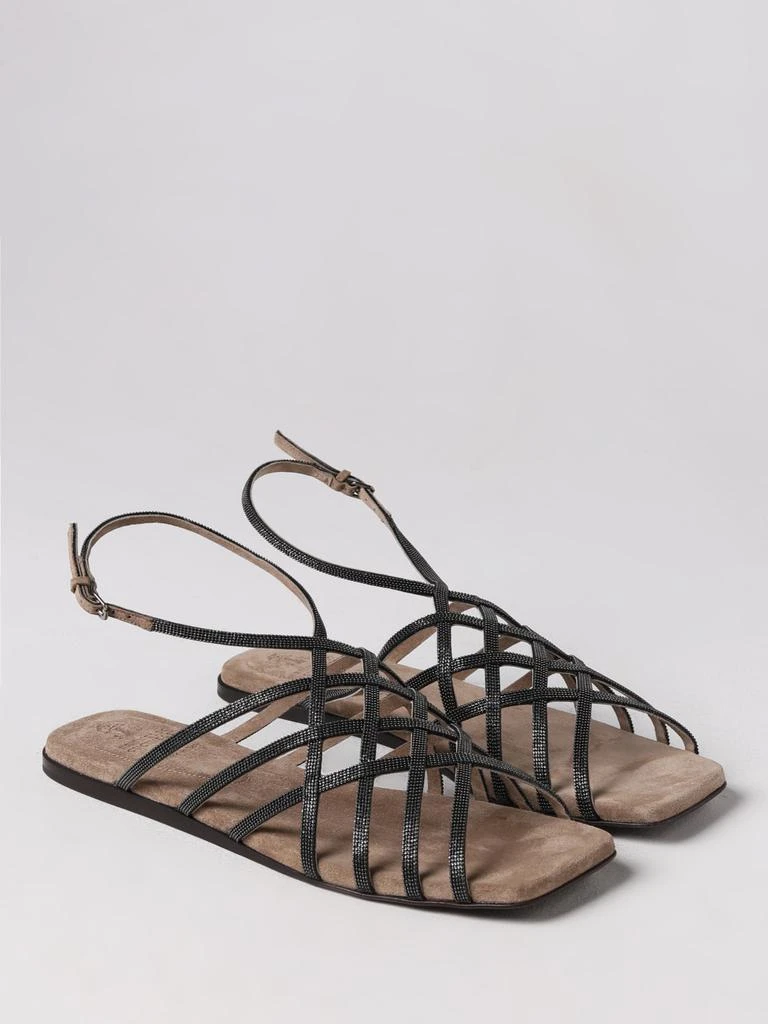 商品Brunello Cucinelli|Brunello cucinelli sandal in leather with jewel,价格¥8044,第2张图片详细描述