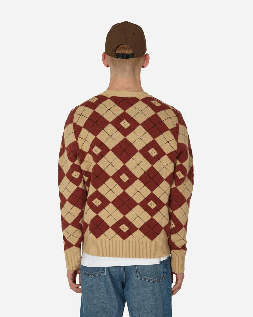 商品Acne Studios|Argyle Jacquard Cardigan Biscuit Beige / Deep Red,价格¥1450,第3张图片详细描述