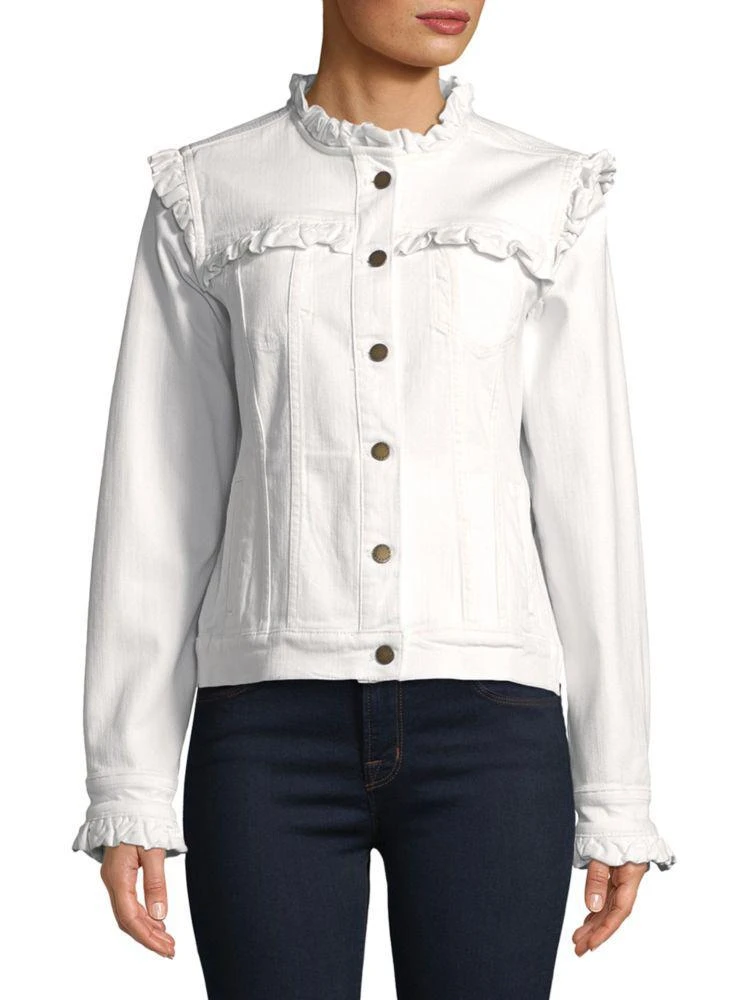 商品Karl Lagerfeld Paris|Ruffled Denim Jacket,价格¥300,第1张图片