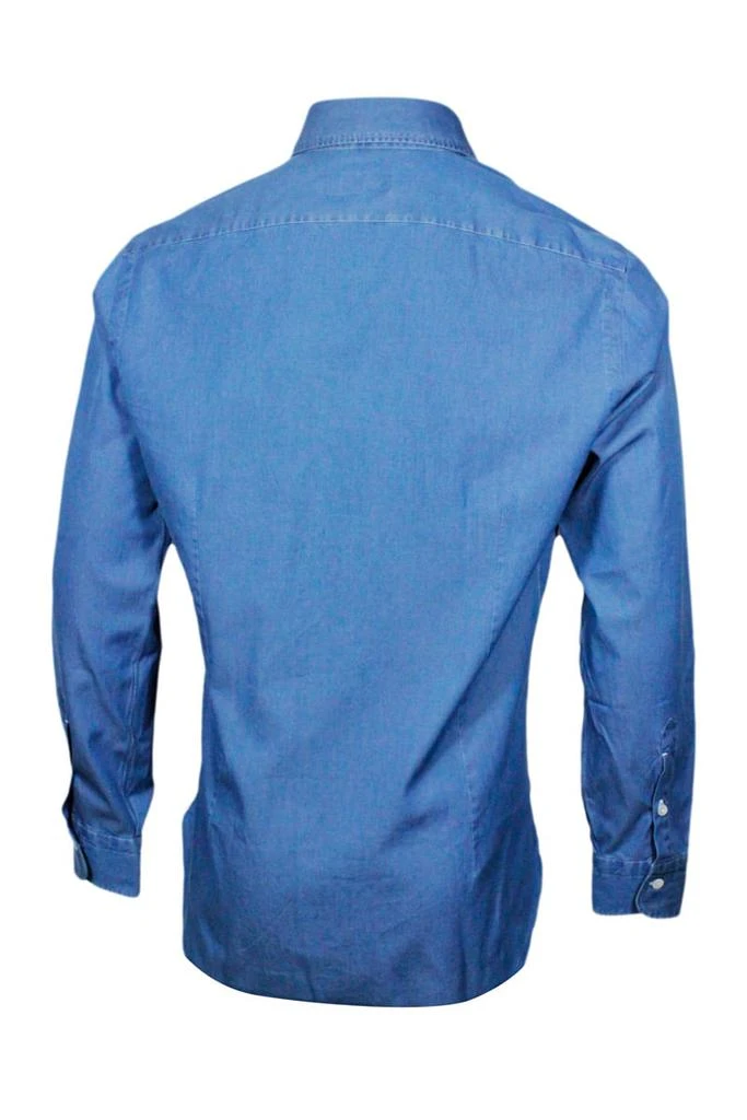 商品BARBA NAPOLI|Barba Napoli Dandylife Denim Shirt With Hand-sewn Italian Collar And Mother-of-pearl Buttons,价格¥2072,第3张图片详细描述