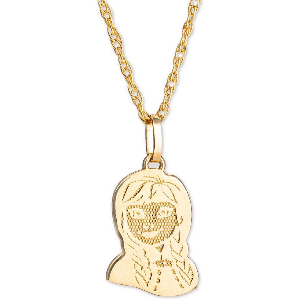 Children's Frozen Anna 15" Pendant Necklace in 14k Gold商品第1张图片规格展示