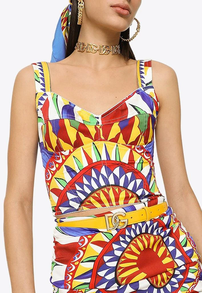 商品Dolce & Gabbana|Carretto-Print Bustier Top,价格¥9807,第1张图片