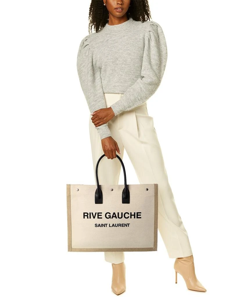 商品Yves Saint Laurent|Saint Laurent Rive Gauche Canvas & Leather Bucket Bag,价格¥10231,第4张图片详细描述