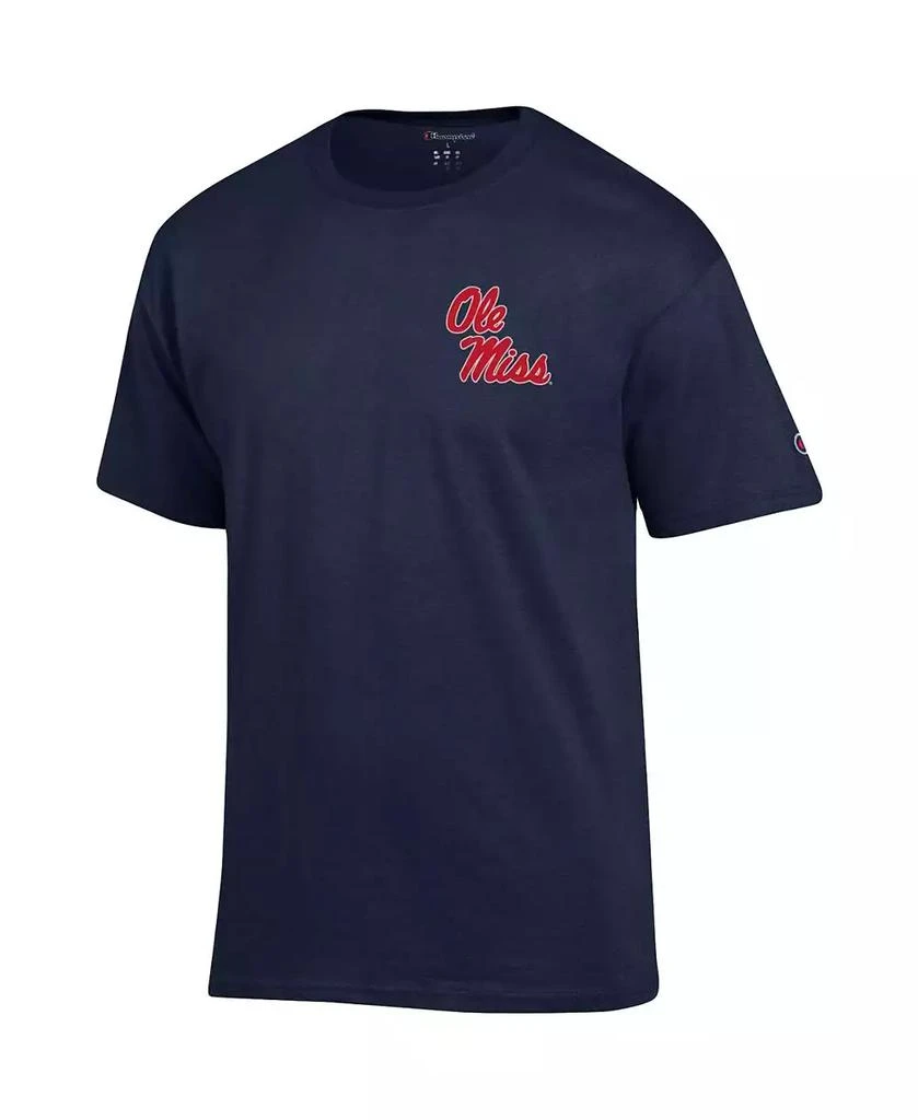 商品CHAMPION|Men's Navy Ole Miss Rebels Stack 2-Hit T-shirt,价格¥262,第2张图片详细描述