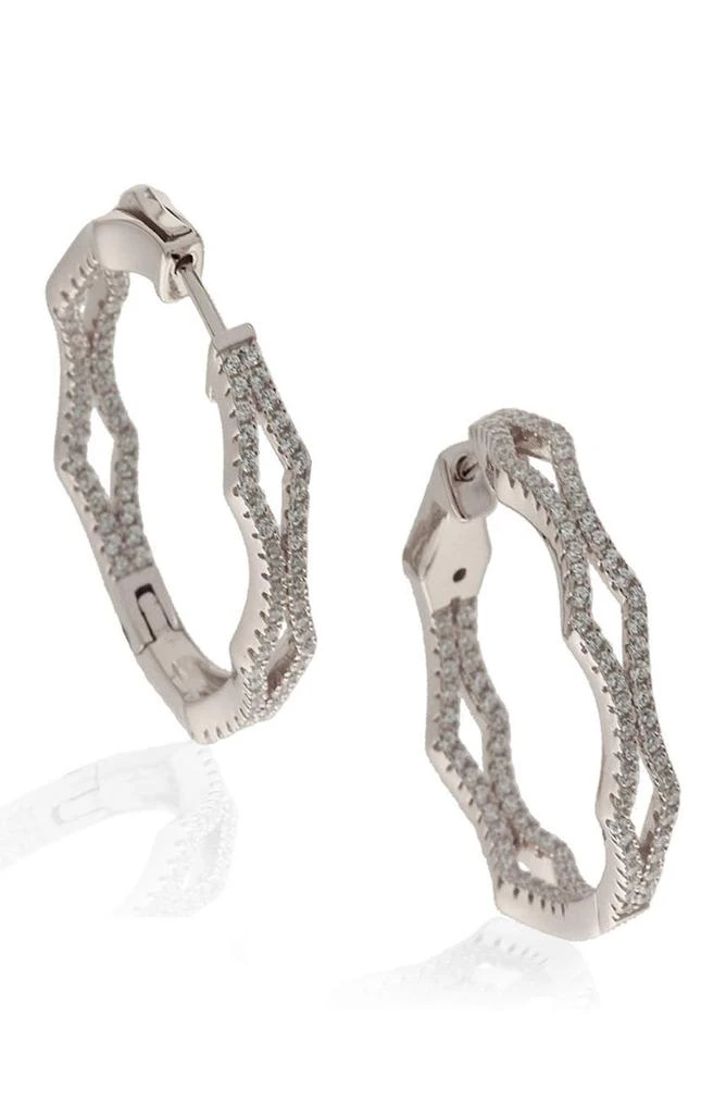 商品Suzy Levian|Sterling Silver 29mm CZ Hoop Earrings,价格¥1263,第3张图片详细描述