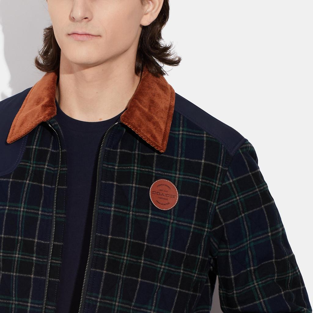 商品Coach|Coach Outlet Quilted Plaid Jacket,价格¥2923,第5张图片详细描述