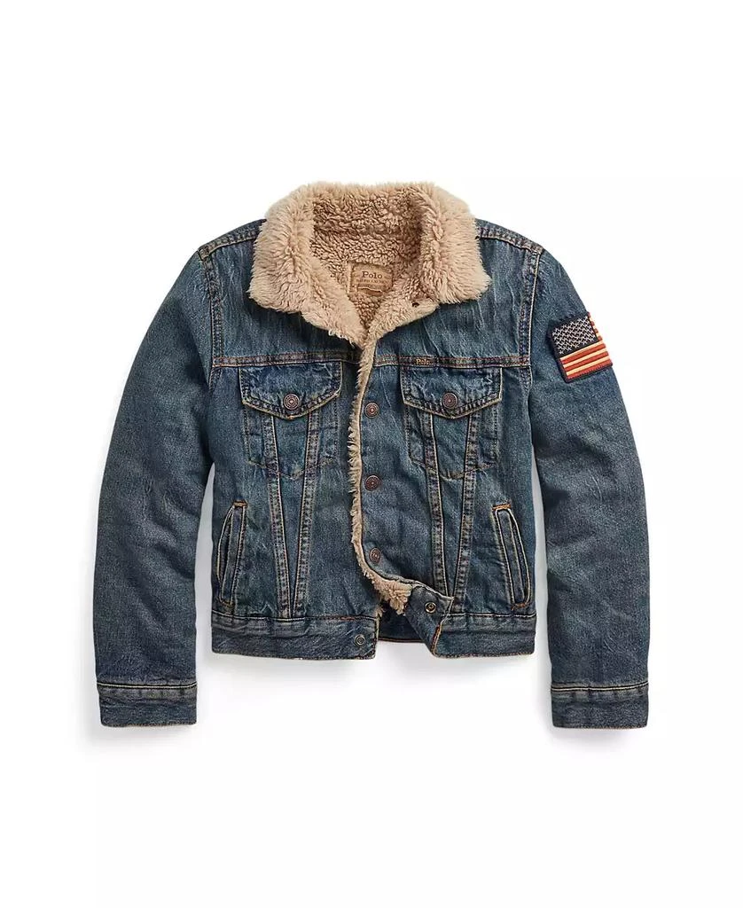 商品Ralph Lauren|Big Boys Teddy Fleece–Lined Denim Trucker Jacket,价格¥868,第1张图片