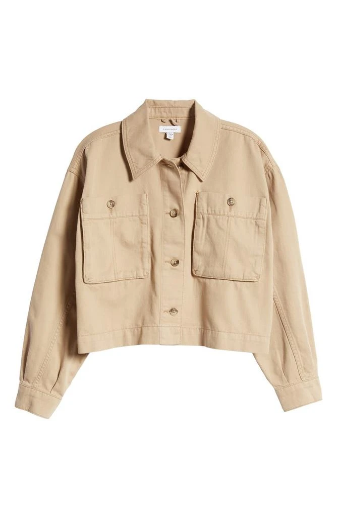 商品Topshop|Lightweight Crop Shacket,价格¥95,第4张图片详细描述