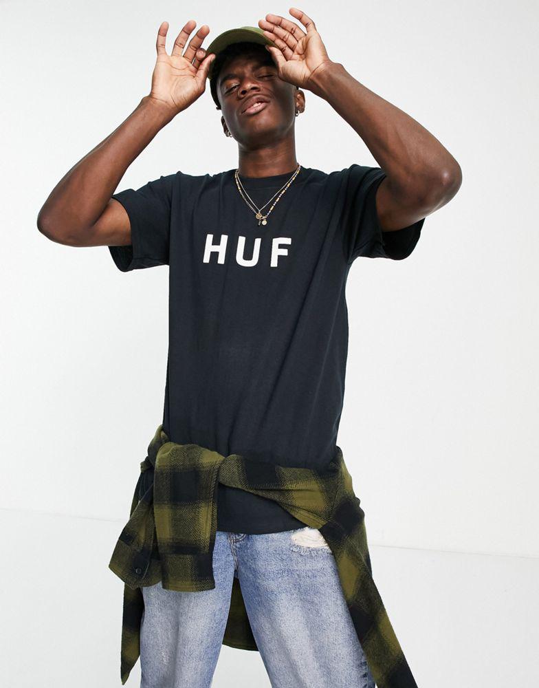 HUF essentials OG logo t-shirt in black商品第1张图片规格展示