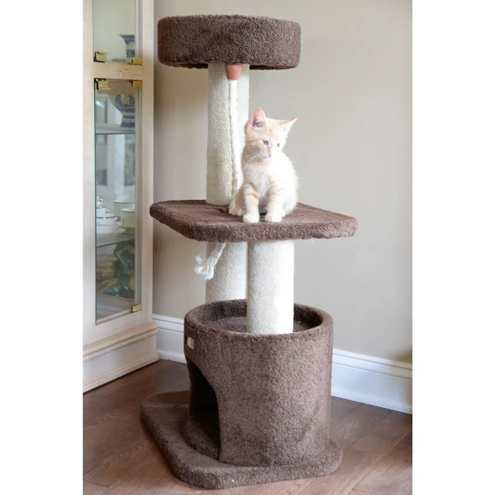 商品Macy's|3-Tier Carpeted Real Wood Cat Tree Condo,价格¥1396,第5张图片详细描述