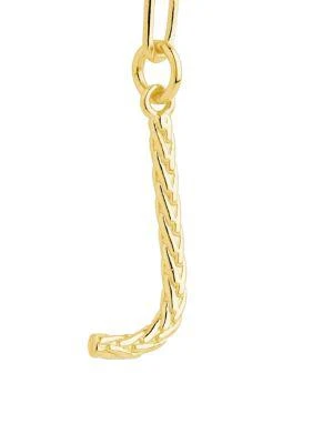 商品Sterling Forever|14K Goldtone Braided J Initital Pendant Necklace,价格¥230,第3张图片详细描述