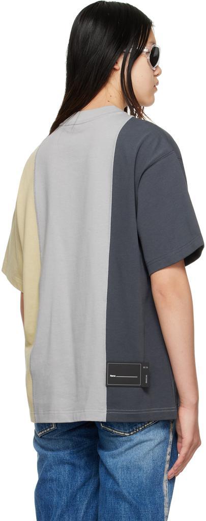 商品We11done|Gray & Beige Paneled T-Shirt,价格¥779,第5张图片详细描述