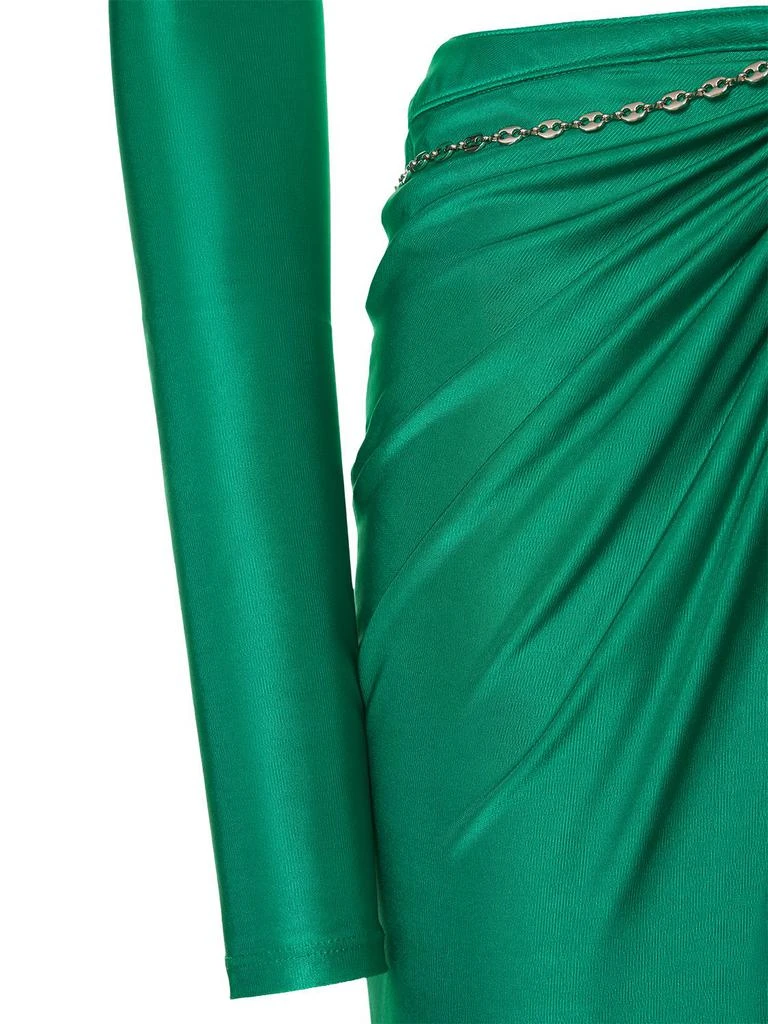 商品Paco Rabanne|Shiny Jersey Cutout Long Dress W/ Brooch,价格¥6436,第5张图片详细描述