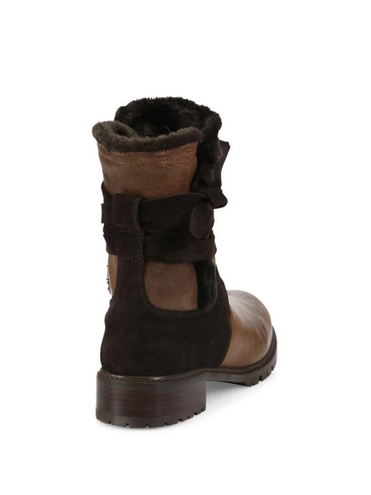 商品Stuart Weitzman|Showshield Leather & Faux Fur Booties,价格¥1664,第2张图片详细描述