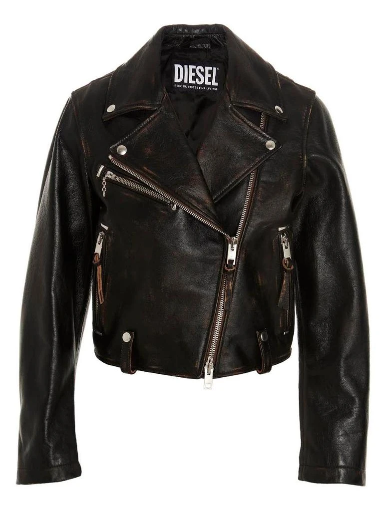 商品Diesel|Diesel L-Edmea-Cl Zipped Leather Biker Jacket,价格¥2481,第1张图片