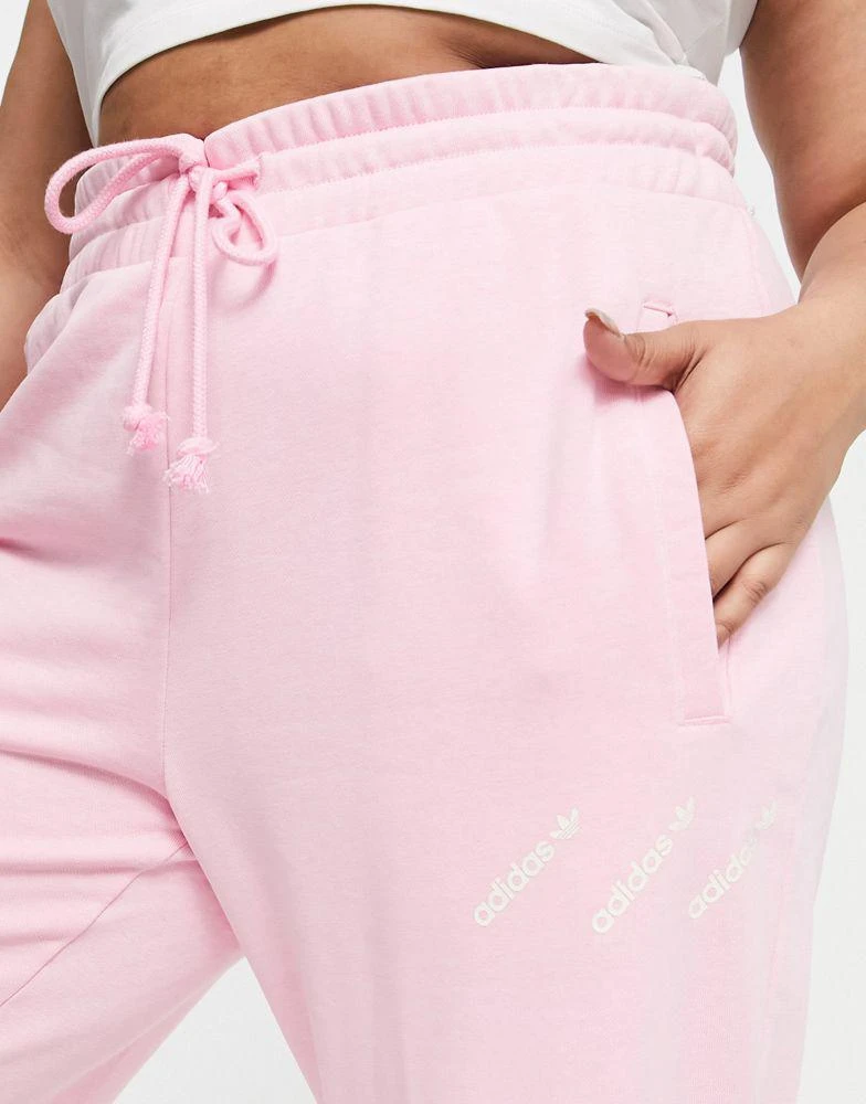 商品Adidas|adidas Originals Plus 'Logomania' triple logo joggers in pink,价格¥234,第3张图片详细描述