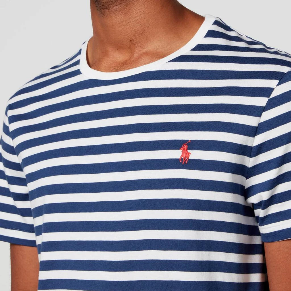 商品Ralph Lauren|Polo Ralph Lauren Men's Custom Slim Fit Jersey Striped T-Shirt - Light Navy/White,价格¥459,第4张图片详细描述