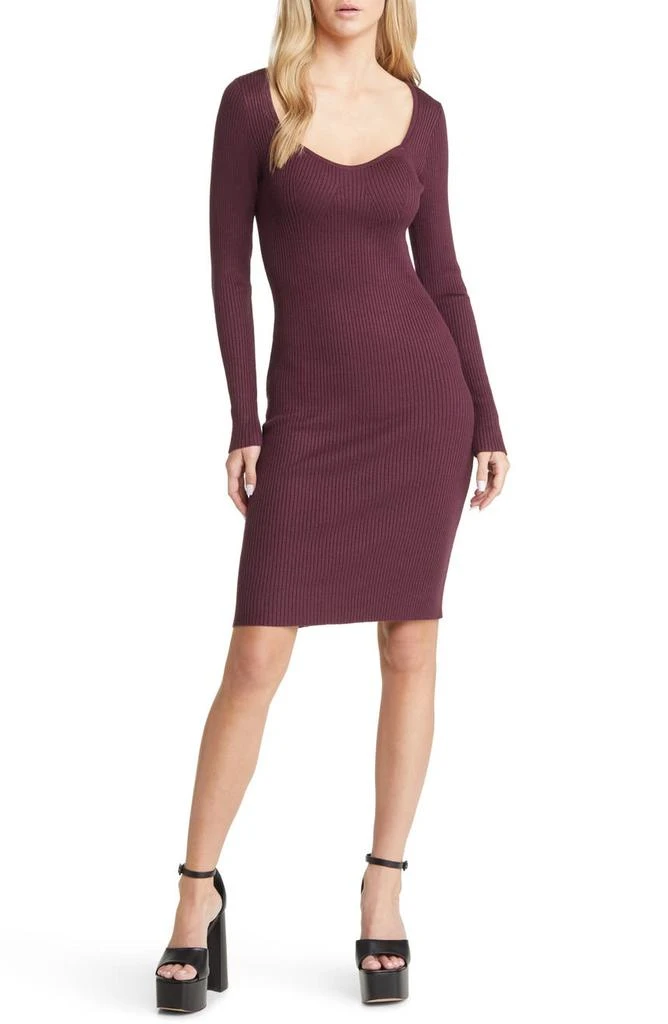 商品VERO MODA|Willow Rib Long Sleeve Sweater Dress,价格¥83,第1张图片
