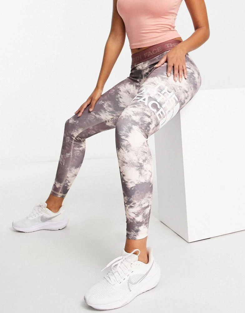 商品The North Face|The North Face Training Flex mid rise leggings in pink dye print,价格¥271,第2张图片详细描述