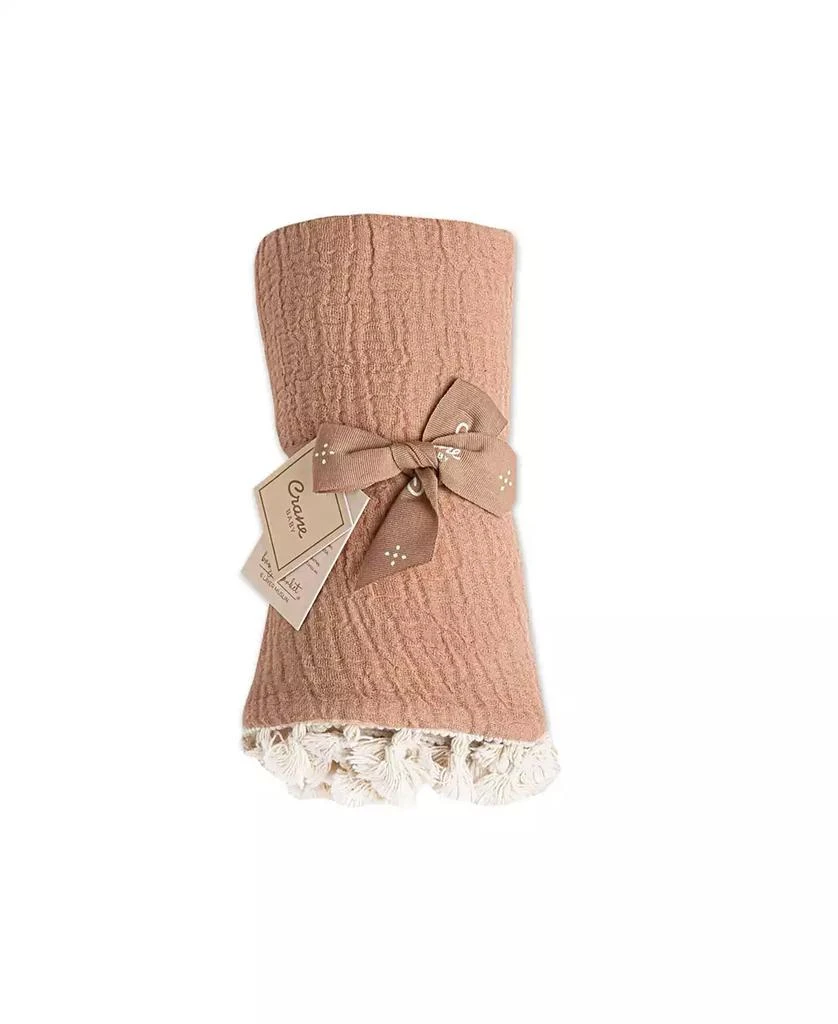 商品Crane Baby|Baby Girls 6 Layer Muslin Tassel Blanket,价格¥225,第2张图片详细描述
