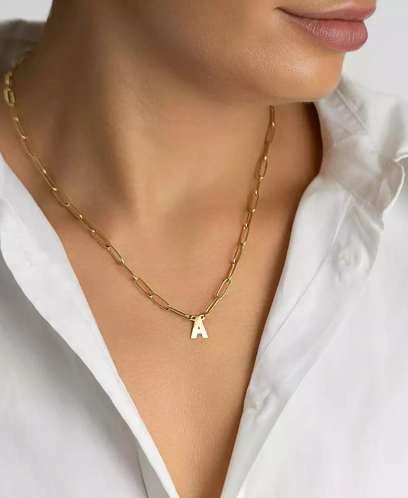 商品ADORNIA|Tarnish Resistant 14K Gold-Plated Mini Initial Paperclip Chain Necklace,价格¥147,第3张图片详细描述