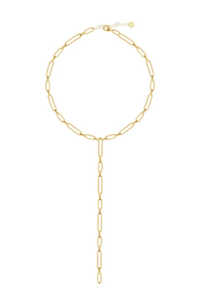 商品Gabi Rielle|Yellow Gold Vermeil Box Link Long Lariat Necklace,价格¥577,第1张图片