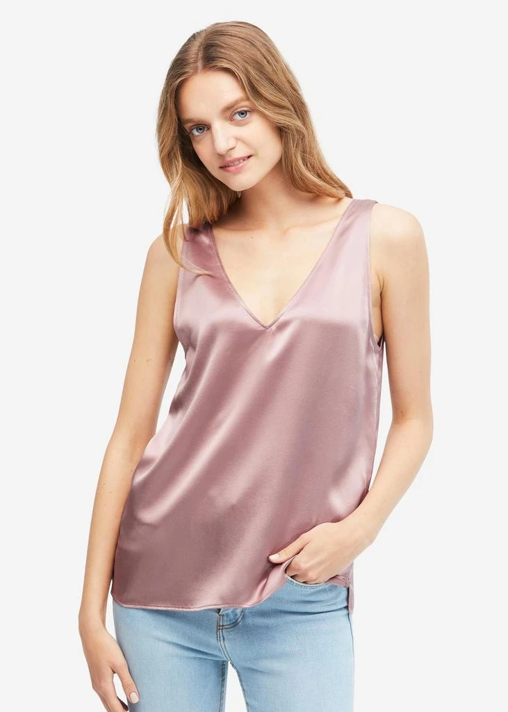 V-Neck Sleeveless Silk Tank Top 商品