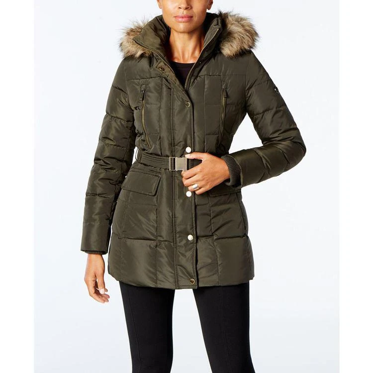 商品Michael Kors|MICHAEL  Faux-Fur-Trim Belted Down Puffer Coat, Created for Macy's,价格¥1010,第1张图片