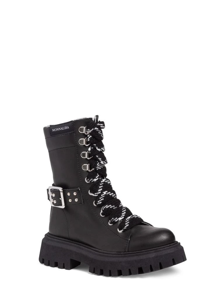 商品MONNALISA|Leather Combat Boots,价格¥3372,第1张图片