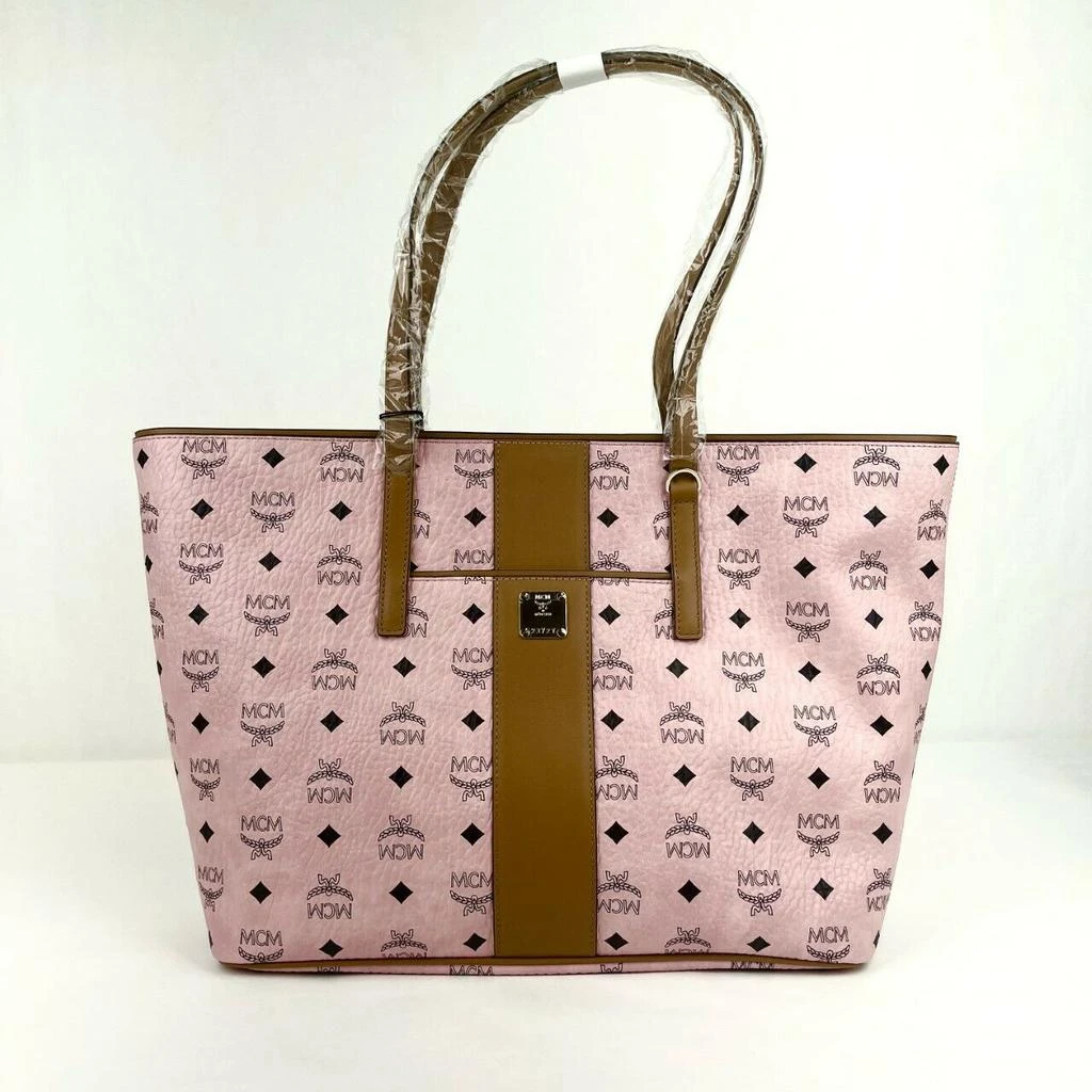 商品MCM|MCM Women's Anya Pink Monogram Visetos Canvas Medium Shopper Tote MWPBAFO01PZ001,价格¥5595,第1张图片