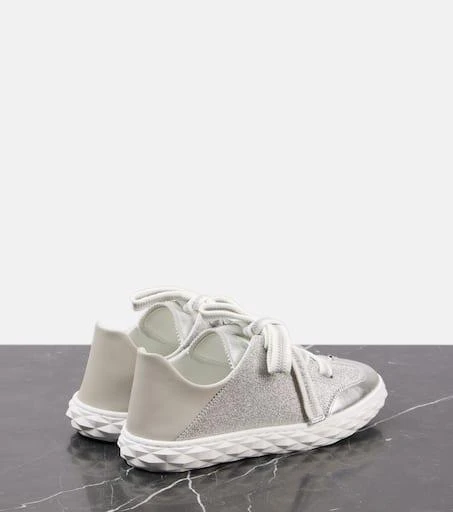 商品Jimmy Choo|Diamond Light Flex/F leather-trimmed sneakers,价格¥5470,第2张图片详细描述